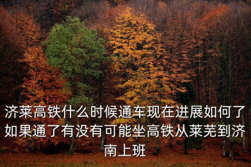 濟萊高鐵什么時候通車現在進展如何了如果通了有沒有可能坐高鐵從萊蕪到濟南上班