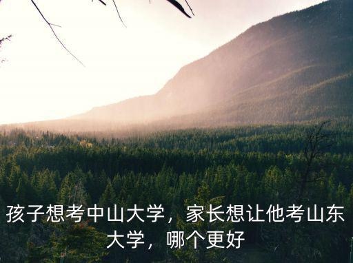 孩子想考中山大學，家長想讓他考山東大學，哪個更好