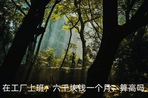 在工廠上班，六千塊錢一個月，算高嗎