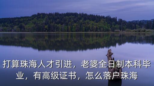 打算珠海人才引進，老婆全日制本科畢業，有高級證書，怎么落戶珠海