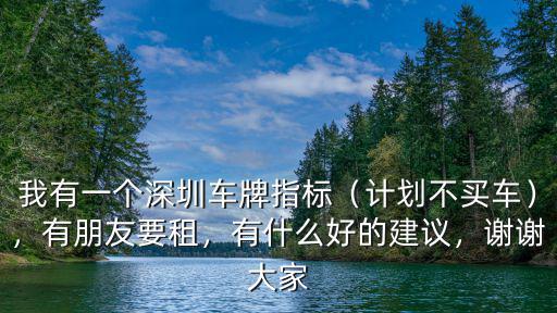 深圳有多少人搖車牌,我有一個深圳車牌指標