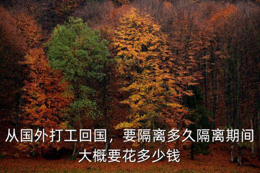 從國外打工回國，要隔離多久隔離期間大概要花多少錢