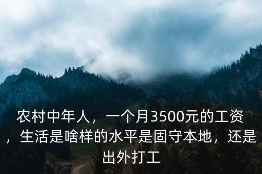 農村中年人，一個月3500元的工資，生活是啥樣的水平是固守本地，還是出外打工