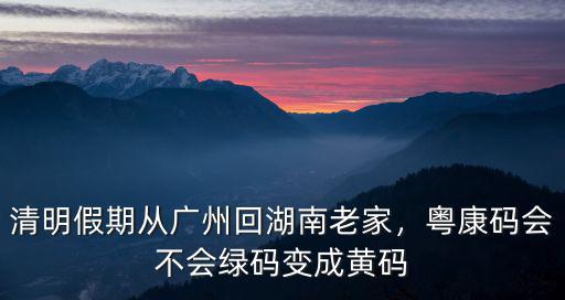 從深圳回湖南健康碼怎么變化,清明假期從廣州回湖南老家
