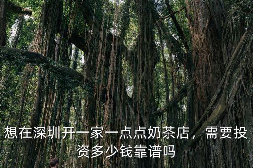 想在深圳開一家一點點奶茶店，需要投資多少錢靠譜嗎