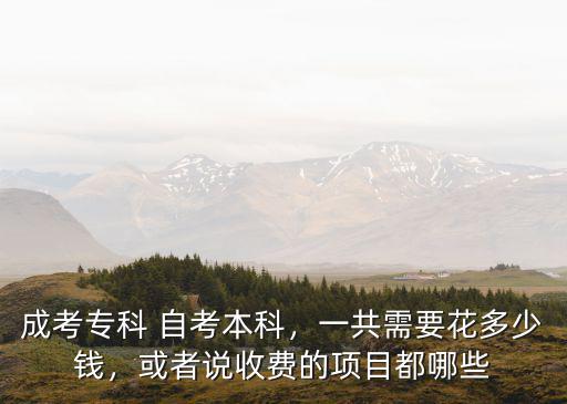 深圳自考本科要花多少錢,成考專科 自考本科