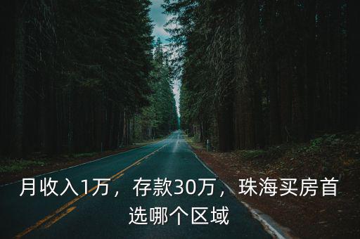 月收入1萬，存款30萬，珠海買房首選哪個區(qū)域