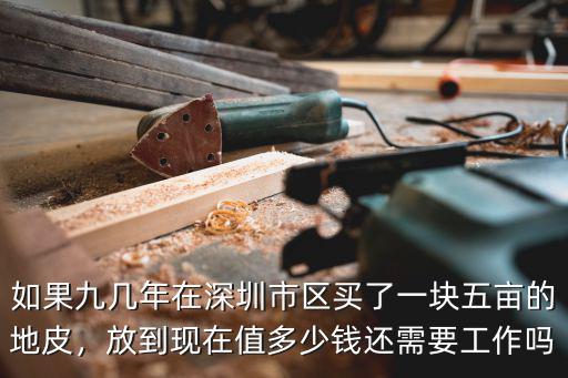 如果九幾年在深圳市區買了一塊五畝的地皮，放到現在值多少錢還需要工作嗎