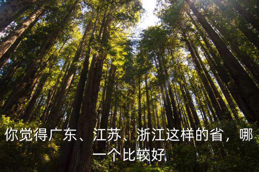你覺得廣東、江蘇、浙江這樣的省，哪一個比較好