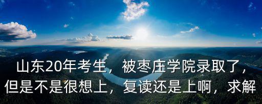 山東20年考生，被棗莊學(xué)院錄取了，但是不是很想上，復(fù)讀還是上啊，求解