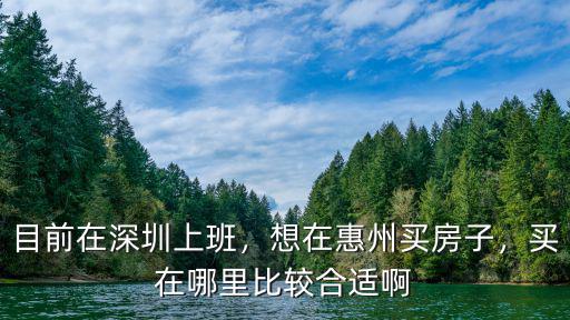 目前在深圳上班，想在惠州買房子，買在哪里比較合適啊