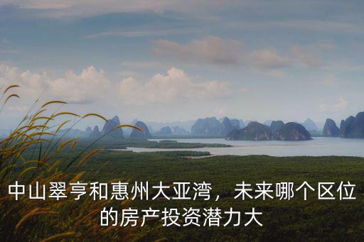 中山翠亨和惠州大亞灣，未來哪個區位的房產投資潛力大