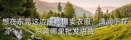 東莞服裝廠批發衣服在哪里,請問下在東莞哪里批發進貨