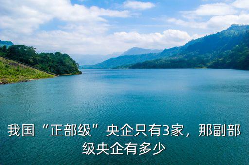 我國“正部級”央企只有3家，那副部級央企有多少