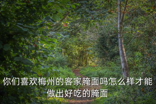 你們喜歡梅州的客家腌面嗎怎么樣才能做出好吃的腌面