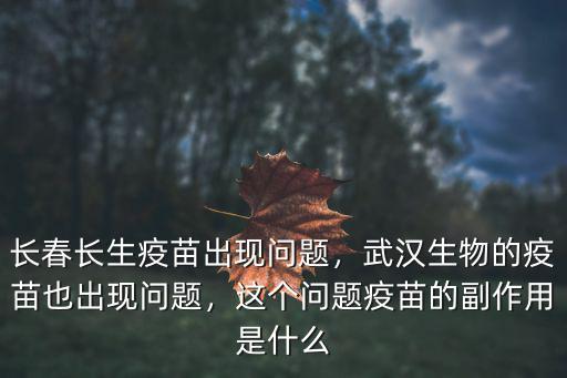 長春長生疫苗出現問題，武漢生物的疫苗也出現問題，這個問題疫苗的副作用是什么