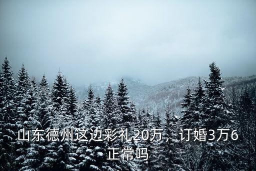 山東德州禹城彩禮一般給多少,在德州娶老婆需要多少錢