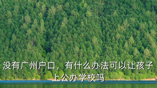 沒有廣州戶口，有什么辦法可以讓孩子上公辦學(xué)校嗎