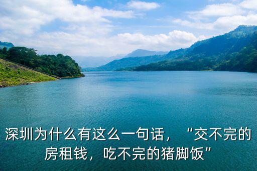廣東只有吃不完的豬腳飯下句怎么接,深圳只有付不完的房租