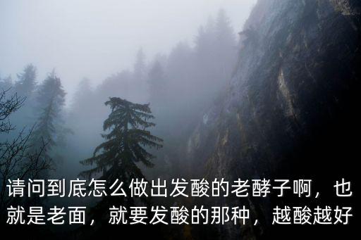 請問到底怎么做出發酸的老酵子啊，也就是老面，就要發酸的那種，越酸越好