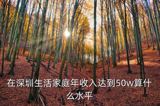 在深圳生活家庭年收入達到50w算什么水平