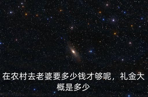 在農村去老婆要多少錢才夠呢，禮金大概是多少