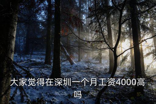 大家覺得在深圳一個月工資4000高嗎