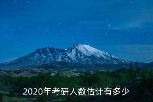 2020年考研人數估計有多少