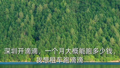 打車去深圳多少錢一個(gè)月,跑滴滴一個(gè)月能賺多少