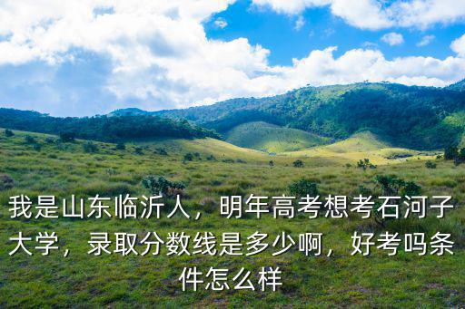 我是山東臨沂人，明年高考想考石河子大學，錄取分數線是多少啊，好考嗎條件怎么樣
