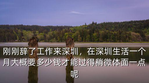 剛剛辭了工作來深圳，在深圳生活一個月大概要多少錢才能過得稍微體面一點呢