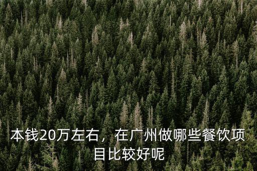 本錢(qián)20萬(wàn)左右，在廣州做哪些餐飲項(xiàng)目比較好呢