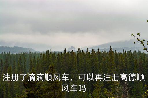注冊(cè)了滴滴順風(fēng)車，可以再注冊(cè)高德順風(fēng)車嗎