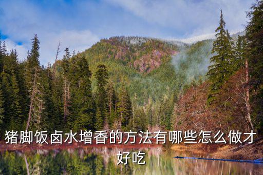 豬腳飯鹵水增香的方法有哪些怎么做才好吃