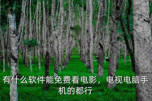 有什么軟件能免費看電影，電視電腦手機的都行