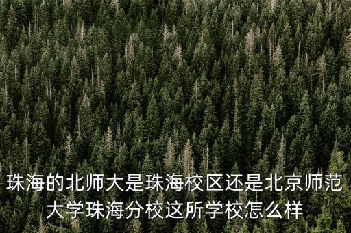 珠海的北師大是珠海校區還是北京師范大學珠海分校這所學校怎么樣