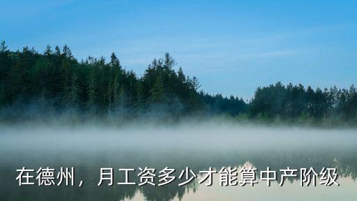 德州標準工資多少,月工資多少才能算中產階級