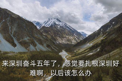 來深圳奮斗五年了，感覺要扎根深圳好難啊，以后該怎么辦
