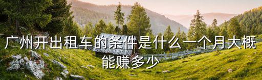 廣州開出租車的條件是什么一個月大概能賺多少
