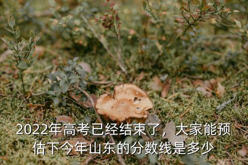 2022年高考已經結束了，大家能預估下今年山東的分數線是多少