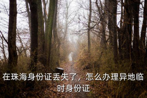 珠海市身份證怎么辦理,在珠海身份證丟失了