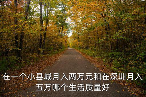 在一個小縣城月入兩萬元和在深圳月入五萬哪個生活質(zhì)量好
