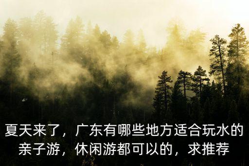 夏天來了，廣東有哪些地方適合玩水的親子游，休閑游都可以的，求推薦