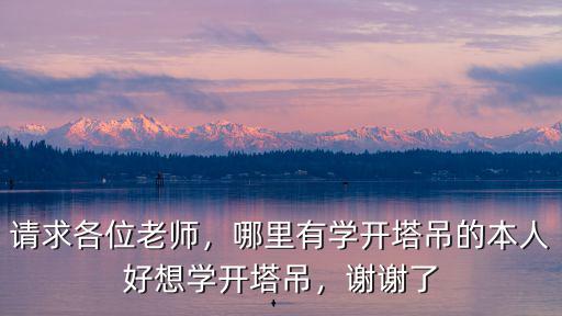珠海學塔吊在哪里有地方學,哪里有學開塔吊的