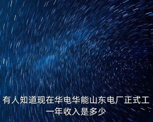 有人知道現在華電華能山東電廠正式工一年收入是多少