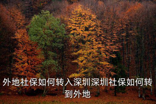從外地到深圳的社保怎么轉,深圳社保如何轉到外地