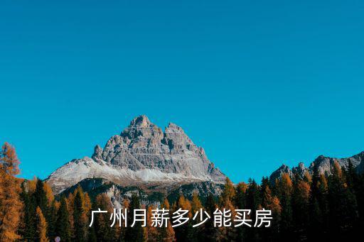 廣州有多少人買房子,廣州月薪多少能買房