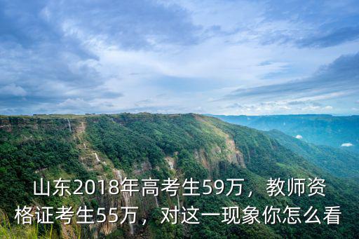 山東2018年高考生59萬，教師資格證考生55萬，對這一現象你怎么看