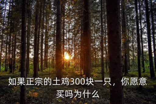 如果正宗的土雞300塊一只，你愿意買嗎為什么
