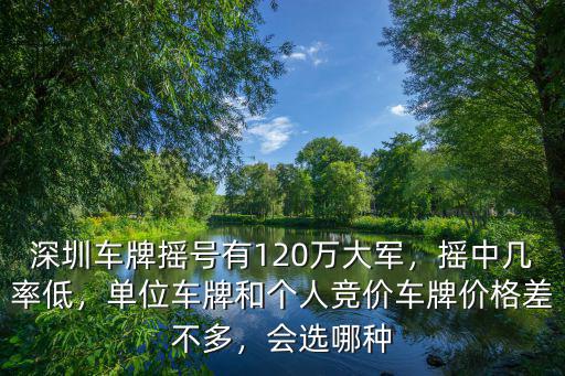 深圳車牌搖號有120萬大軍，搖中幾率低，單位車牌和個(gè)人競價(jià)車牌價(jià)格差不多，會(huì)選哪種